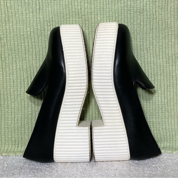 Shelly’s London Women's Black Leather Platform Slip On Shoes - Size US 6 - Picture 7 of 12